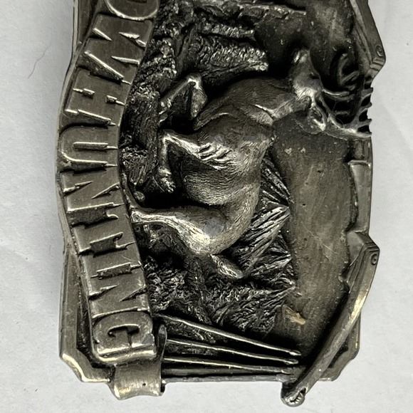 BERGAMOT Siskiyou BOWHUNTING hunting DEER 1983 Vintage‎ belt buckle USA - Picture 6 of 12
